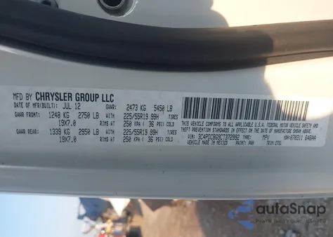 2012 Dodge Journey Sxt from USA, damaged, VIN 3C4PDCBG9CT372992